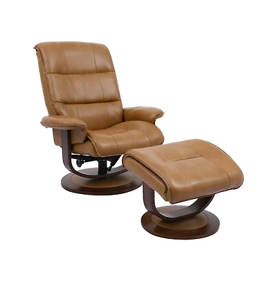 Parker Living Knight - Butterscotch Manual Reclining Swivel Chair and Ottoman