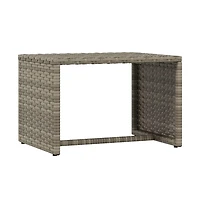 Patio Sunbed Set of 3 Gray Pe Rattan, Powder-Coated Steel Large