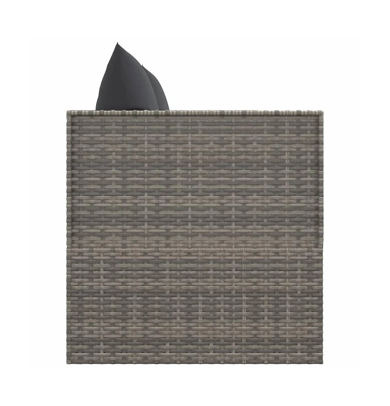 Outdoor Lounge Bed Grey Poly rattan, powder-coated steel, fabric