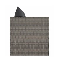 Outdoor Lounge Bed Grey Poly rattan, powder-coated steel, fabric
