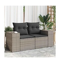 Garden Sofa Grey Pe rattan Medium Adjustable Feet Garden Sofa