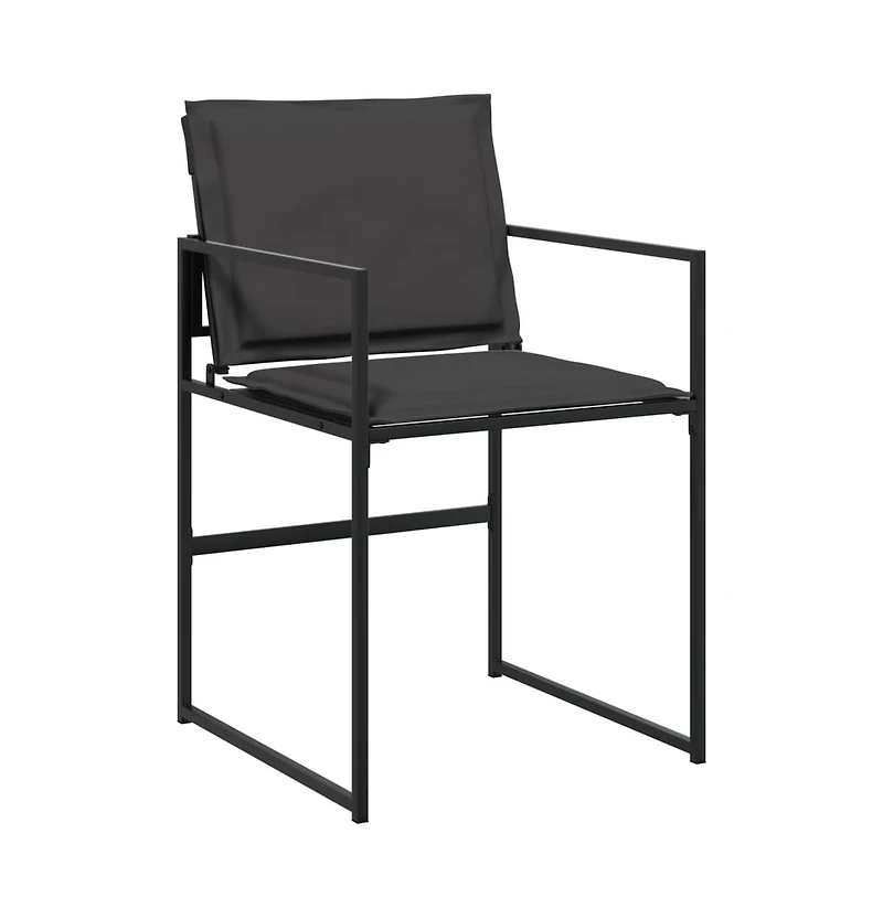 Garden Chair Set of 4 Black and Dark Grey