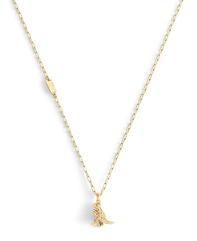 Coach Gold Plated Rexy Pendant Necklace
