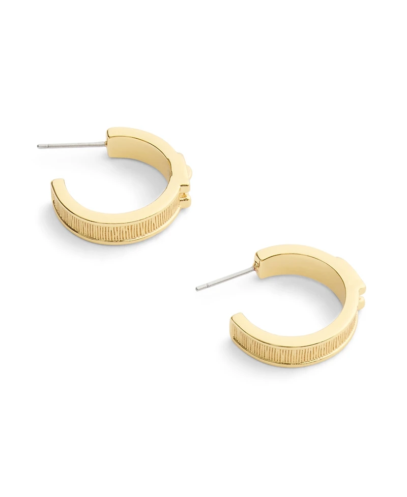 Coach Gold Plated Buckle Hoop Earrings