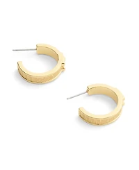 Coach Gold Plated Buckle Hoop Earrings