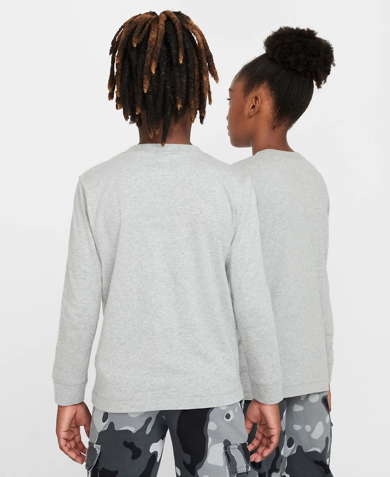 Nike Big Kids Sportswear Logo Embroidered Long-Sleeve T-Shirt
