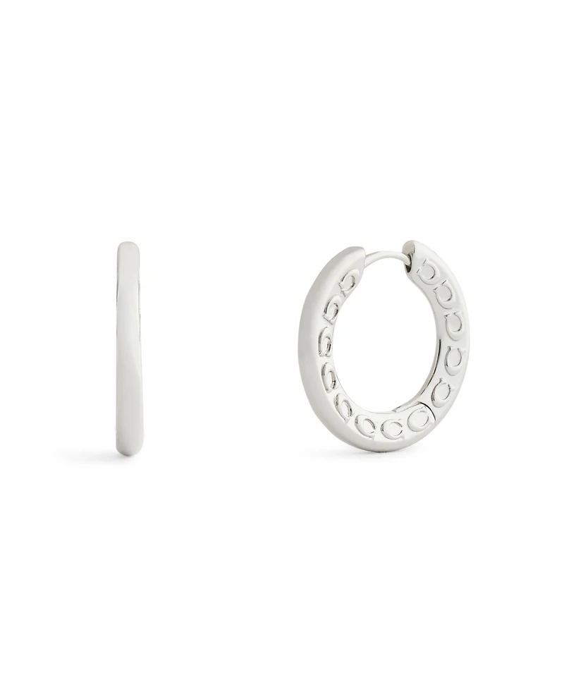 Coach Signature C Minimal Hoop Earrings