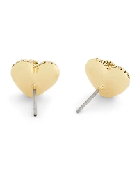 Coach Gold Plated Pave Heart Stud Earrings