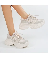Berness Rosa Rhinestone Mesh Sneakers