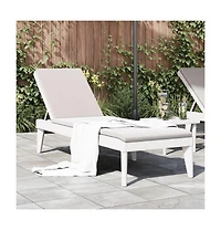 Sun Lounger White Polypropylene Medium Multi-Position Backrest