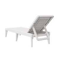 Sun Lounger White Polypropylene Medium Multi-Position Backrest