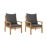 Sofa Chair Dark grey Solid acacia wood Modern