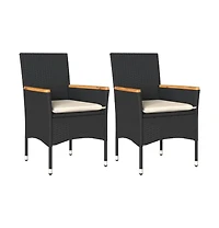 Garden Chair Black, Cream White
