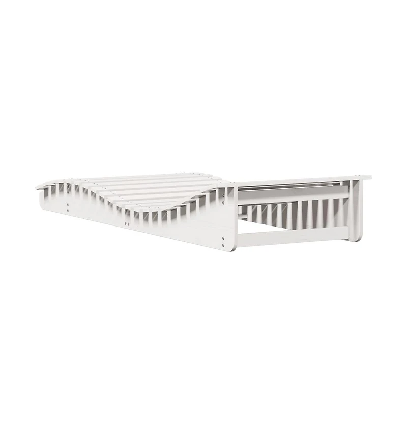 Sun Lounger White Solid pine wood 80.7 x 31.5 x 12.4 in Ergonomic