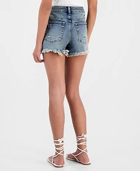 Madden Girl Juniors' Ripped Denim Festival Shorts