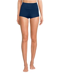 Lands' End Women's Tugless High Waisted Swim Boy Shorts