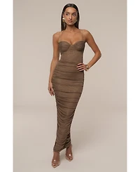 Jluxlabel Women's Ruched Metallic Maxi Dress