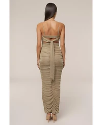 Jluxlabel Women's Ruched Metallic Maxi Dress