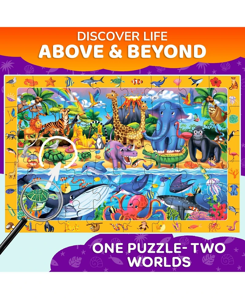 Quokka 2x3 Ft Giant Search and Find Above & Beyond Floor Puzzle for Kids Ages 4-8