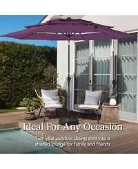 Best Choice Products 10ft 3-Tier Patio Umbrella, Market Sun Shade w/ Tilt Adjustment