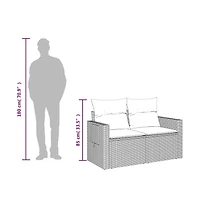 Garden Sofa Beige Pe Rattan Medium Adjustable Armrests