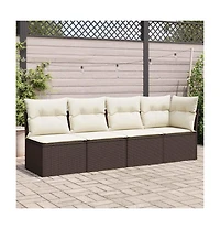Garden Sofa Brown, Cream White