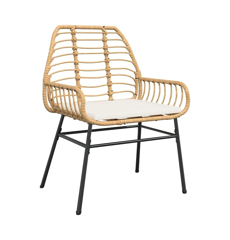 Garden Chair Brown Pe rattan Medium Removable Covers