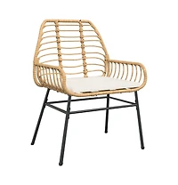 Garden Chair Brown Pe rattan Medium Removable Covers