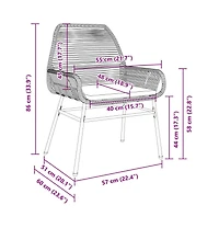 Garden Chair Black Pe rattan Medium Uv-resistant materials