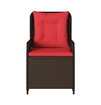 Reclining Patio Chair Brown, Red