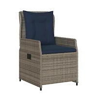 Reclining Patio Chair Gray Pe rattan Standard Adjustable Feet
