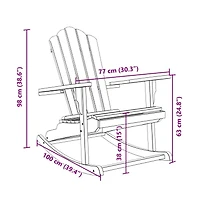 Garden Rocking Adirondack Chair Teak Solid teak wood Medium