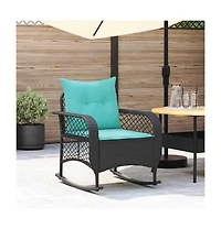 Patio Rocking Chair Black, Turquoise