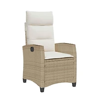 vidaXL Reclining Garden Chair Beige Pe rattan Standard