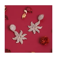 Sohi Women's Flora Bling Drop Earrings
