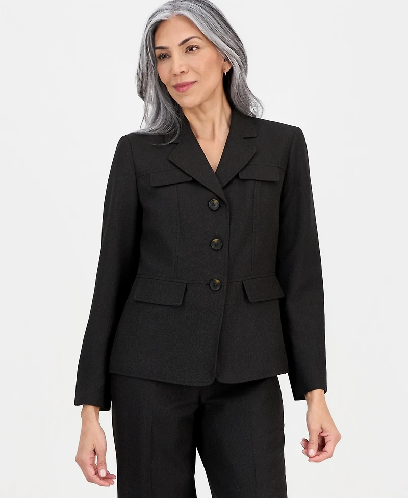 Le Suit Women's Notch-Lapel Button-Front Pantsuit