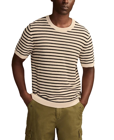 Lucky Brand Men's Striped Crewneck Textured Sweater