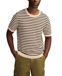 Lucky Brand Men's Striped Crewneck Textured Sweater