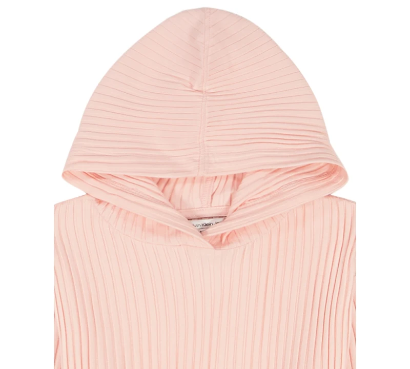 Calvin Klein Girls 7-16 Chunky Rib Zip Front Hoodie