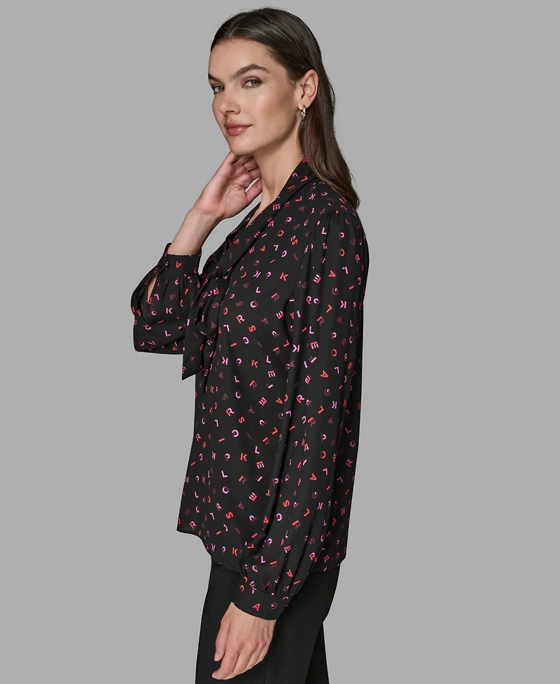 Karl Lagerfeld Paris Women's Woven Long Sleeve Top
