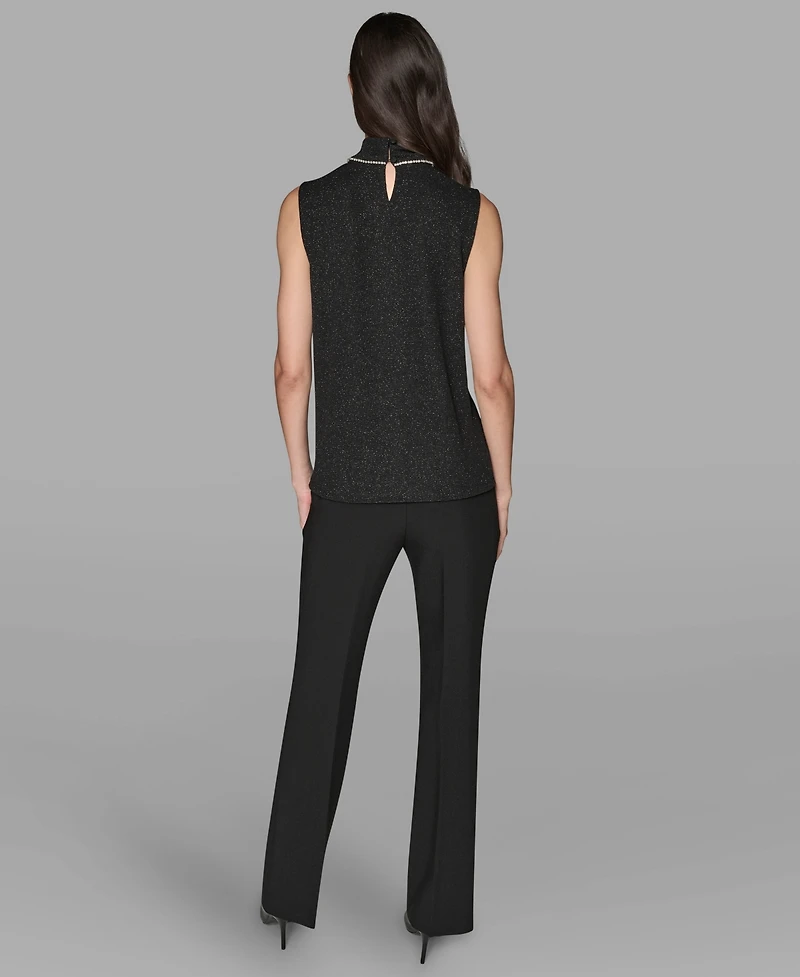 Karl Lagerfeld Paris Women's Sleeveless Novelty Knit Top