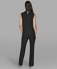 Karl Lagerfeld Paris Women's Sleeveless Novelty Knit Top