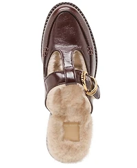 Dolce Vita Women's Harlah Plush Cut Out Cozy Mule Flats