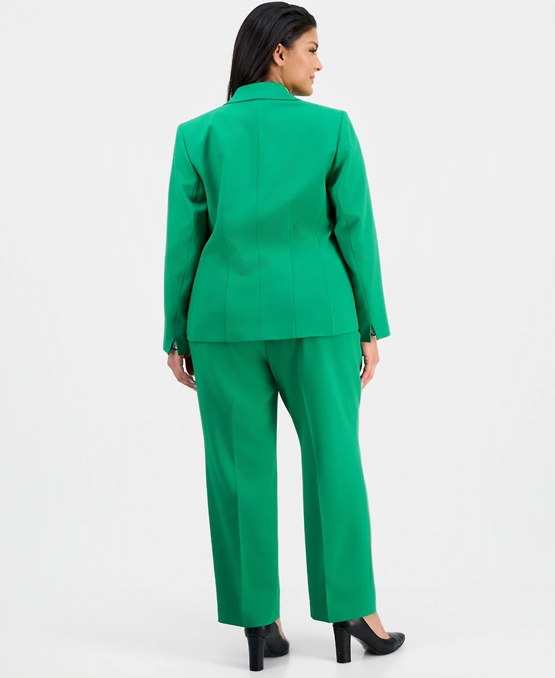 Le Suit Plus Notch-Lapel Mid-Rise Pantsuit
