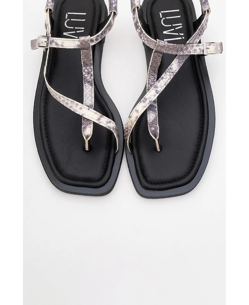 Forever & Always Shoes Morgana Leather Thong Sandal (Women)