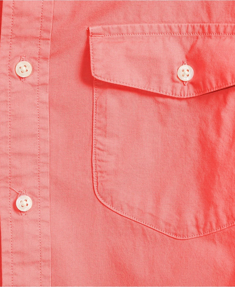 Lands' End Men's Long Sleeve Solid Poplin Shirt