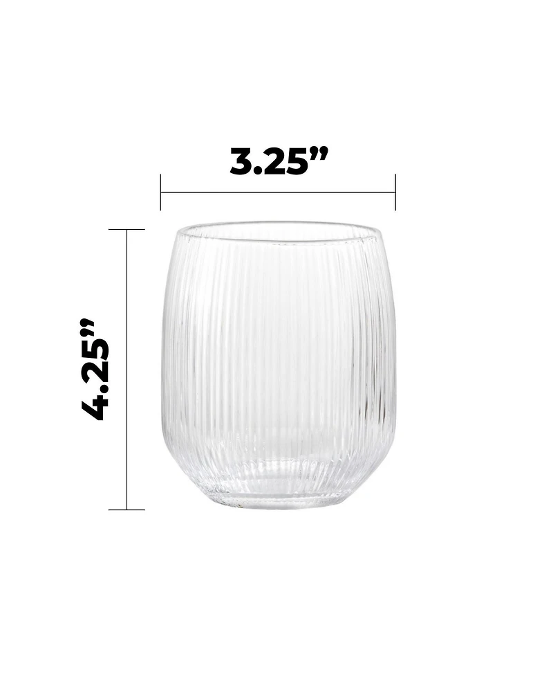 Fortessa Estiva Textured Tall Tumbler Glasses, Set of 4