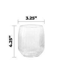 Fortessa Estiva Textured Tall Tumbler Glasses, Set of 4