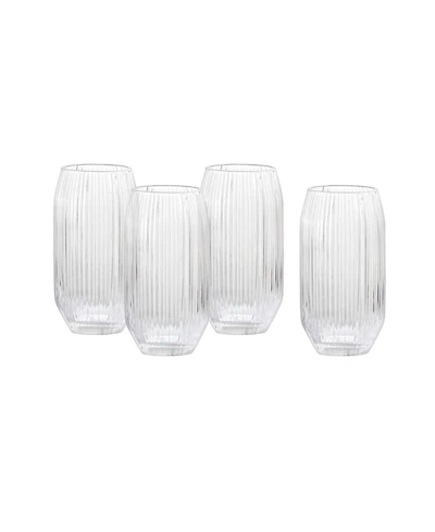 Fortessa Estiva Textured Highball Sparkling Cocktail Glasses, Set of 4