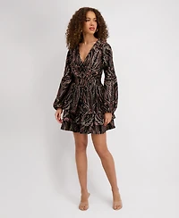 Siena Women's V-Neck Embroidered Woven Dress